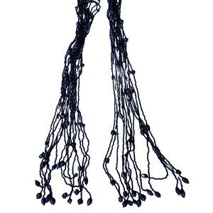 Black Beaded Multi Strand Layered Necklace/ Scarf/Belt Multipurpose Jewelry 48”